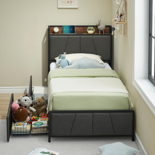 Twin size bed frame with - size,